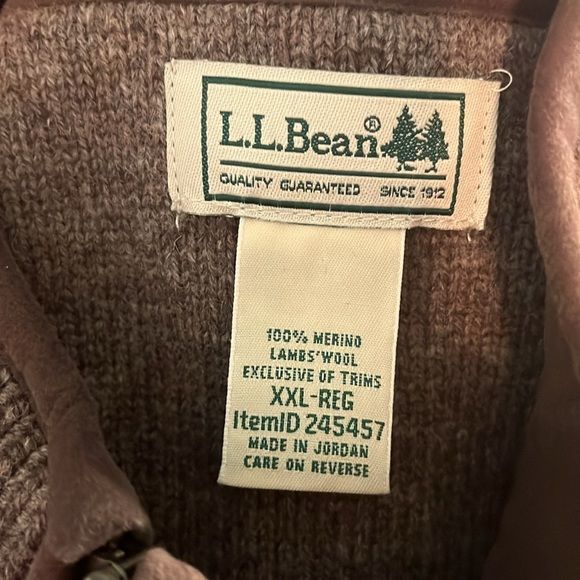 Vintage L.L. Bean Merino Wool Sweater Vest Front Zip Waterfowl Pockets Brown XXL - Picture 8 of 11